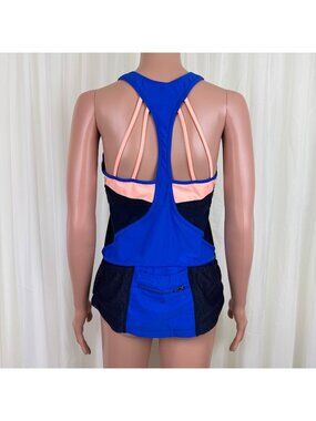 Athleta Colorblock Tri-ssential Tankini Tank Top Gym Workout Swim Run Medium